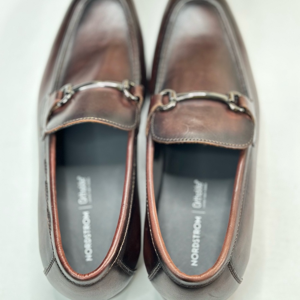 Nordstrom Men Brown Leather Carlson Bit Loafer Ortholite Comfort Sz 10.5 - Picture 2 of 14
